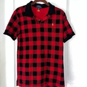 Polo by Ralph Lauren Kids  Red and Black Checkered Polo Shirt